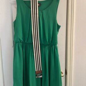 by & by Emerald Green Sleeveless Gathered-Waist Dress